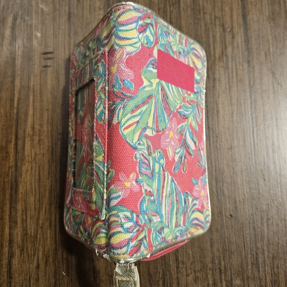 Lilly Pulitzer Pink and Green Tropical Wristlet/Clutch - Picture 5 of 7